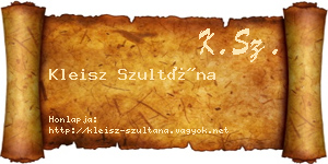Kleisz Szultána névjegykártya